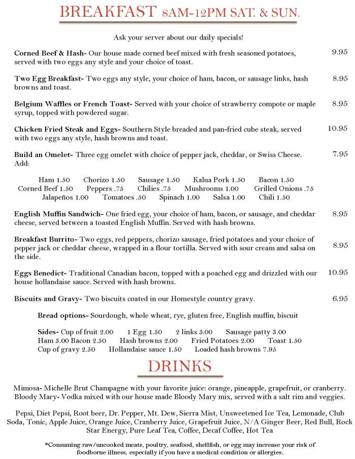 Breakfast Menu - Page 3 of menu, Angry Beaver Sports Grill in Corvallis, OR